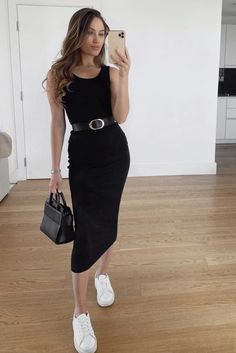 Black Summer Outfits, Summer Day Dresses, Casual Summer Outfits For Women, Outfits With Converse, Classy Casual Outfits, Closet Fashion, Look Chic, Outfits Casuales, Edgy Fashion