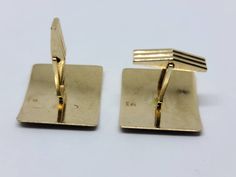 "Vintage 14K Yellow Gold Enameled Thomas Jefferson 1 Cent Stamp Men's Cufflinks Measuring 1\" x 7/8\" total weight 13.37 Grams Includes GAL Appraisal MSRP $1450 Condition is \"Pre-owned\" and in very good condition Shipped Free with USPS Priority Mail" Gold Hallmarked Cufflinks For Formal Occasions, Modern Formal Jewelry With Hallmarks, Modernist Rectangular Jewelry For Formal Occasions, Hallmarked Yellow Gold Cufflinks For Formal Occasions, Antique Business Cufflinks With Polished Finish, Antique Cufflinks With Polished Finish For Business, Antique Cufflinks With Polished Finish, Antique Yellow Gold Cufflinks For Formal Occasions, Engraved Yellow Gold Cufflinks