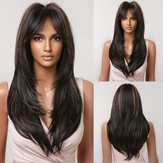 From sleek and sophisticated to soft and romantic, layered wigs offer endless styling possibilities. Their unique construction allows for natural movement, making them suitable for both everyday wear and special occasions. White Hair Wigs, Highlights Golden, Middle Part Hair, Natural Wave Hair, Layered Wigs, Natural Waves Hair, Pink Blonde, Part Hair, Middle Part Hairstyles