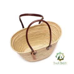 an empty basket is shown on a white background, with the handle extended to it's side