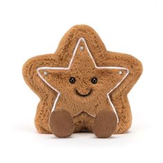 a brown teddy bear with a star on it's back