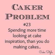 a pink background with the words caker problem written in black and white on it