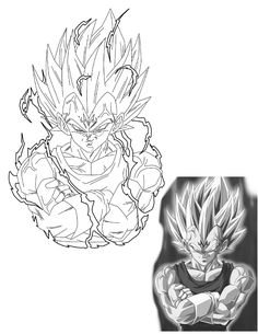 a drawing of gohan from dragon ball super saiyans coloring page with an image of the character