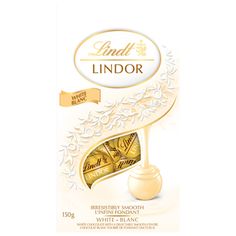 lindil's lindor white chocolate bar with gold foil on the top