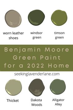 the different shades of paint that are available in this color scheme, including green and brown