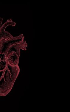 a red heart on a black background with blood flowing down the side and in the middle