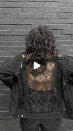 Dragon Denim on Instagram: "we need some new stuff so… HERE WE GO!!

this jacket is inspired by my love of stained glass. A simple monochrome lace design for all my fellow black clothing lovers.

I need to name this one… what should it be?"