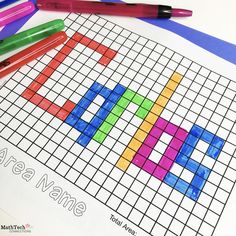 a crossword puzzle with crayons and markers