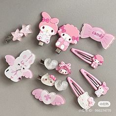 Hello Kitty Clips, Hello Kitty Hair Clips, Hello Kitty Hair, Kawaii Hair Clips, Melody Hello Kitty, Hello Kit, Get Money