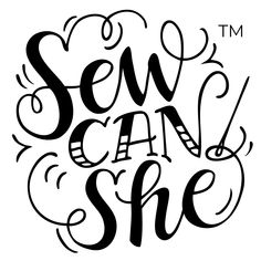 the word sew can she written in black ink