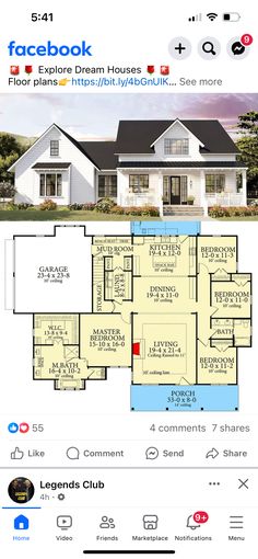 the floor plan for a house that is on facebook