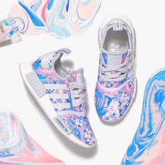 Bnwt Adidas Pink And Blue Stylish Shoes Size 7 Women’s Pink Floral Print Slip-on Sneakers, Spring Blue Adidas Sneakers, Pink Adidas Sneakers For Summer, Adidas Pink Sneakers For Summer, Volleyball Sneakers, Rita Ora Adidas, Custom Sneakers Nike, Rose Gold Adidas, Gold Adidas