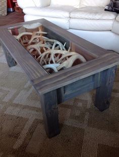 the table is made from an old coffee table