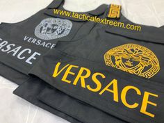 Versace Tactical Bulletproof Street Wear Fashion Vest Gray & Gold Street Wear, Grey, How To Wear