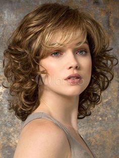 Vintage Deep Brown Curly Women's Short Wigs In Heat Resistant Fibers Hair | eBay Medium Haircuts, Blonde Hair Extensions, Medium Curly, Monofilament Wigs, Medium Curly Hair Styles, Frontal Hairstyles, Short Hair Wigs, Curly Hair With Bangs, Penteado Cabelo Curto