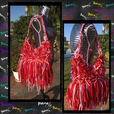 "Red fringe Handbag,Valentine day Bag,Striped Fringe Purse, Fringe Handbag,Hippie,Boho,Custom Made,One Of A Kind,Funky,Tote,Purse,Handbag This Rag Handbag is Handmade by re-purposing strips of fabric, so no two Rag Bags will ever be the same. WARNING: If you don't like to stand out in the crowd then these items may not be for you!! These unique Rag Bags are guaranteed to turn heads and make all eyes on you! Colors are shades of Reds and whites. If you need anymore info on the bags just drop us a Red Bags With Tassels For Festival, Red Rectangular Bag With Fringe, Red Beach Bag With Tassels, Red Bohemian Shoulder Bag With Tassels, Handmade Red Bohemian Hobo Bag, Red Handmade Bohemian Hobo Bag, Red Tassel Shoulder Bag For Everyday Use, Valentines Day Bags, Fringe Handbags