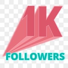 a pink and blue logo with the letter k on it, which reads followers