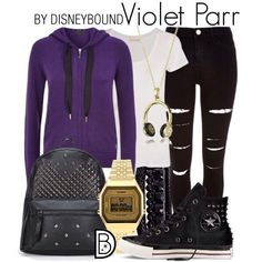 Violet Outfit, Disneybound Outfits, Violet Parr, Theme Park Outfits, Daughter Outfits, Geek Clothes, Vintage Juicy Couture, Disney Inspired Fashion, Disney Bound Outfits