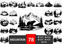 Mountain Vector, Forest Svg, Vector Mountain, Mountain Svg, Mountain Forest, Original Image, Svg Files For Cricut, Download File, Digital Download Etsy