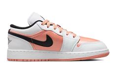 (GS) Air Jordan 1 Low 'Light Madder Root' DM8960-801 (AJ1/SNKR/Retro/Low Top/Basketball) Retro Pink Basketball Shoes, Casual Pink Sneakers For Sports Events, Madder Root, Nike Air Jordan 1 Low, Marina Blue, Air Jordan 1 Low, Jordan 1 Low, University Blue, Satin Material