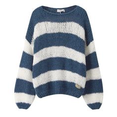 Best Fall Sweaters, Chunky Striped Sweater, Shops To Buy Clothes, Stripy Jumpers, School Clothes Ideas, Aesthetic Jumpers, Preppy Jumper, Fall Sweater Outfits, Navy Clothes