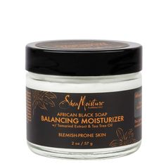 SheaMoisture African Black Soap Balancing Moisturizer is a face lotion, dry skin moisturizer and cream that keeps skin hydrated while balancing oily to combination skin. This lightweight lotion for dry skin is a paraben free travel size lotion by SheaMoisture that combines ethically sourced Shea Butter with moisture-rich oils to use as a moisturizing cream or hand lotion. Blended with Black soap and fair trade Shea Butter, this moisturizing lotion and hand lotion creates a rich dry skin lotion a Shea Moisture Manuka Honey, Coconut Oil Moisturizer, Honey Yogurt, Priming Moisturizer, Face Cream Best, Shea Moisture, Lotion For Dry Skin, African Black Soap, Cream For Dry Skin