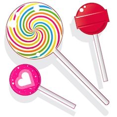 colorful lollipops with hearts