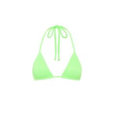 Slide Triangle Bikini Top - Luau Lime Ribbed Adjustable Solid Halter Top For Poolside, Bra Friendly Solid Halter Top For Sunbathing, Green Triangle Halter Top With Built-in Bra, Adjustable Triangle Top Swimwear, Triangle Halter Top For Poolside, Solid Triangle Halter Top For Pool, Adjustable Halter Top For Pool, Adjustable Seamless Solid Swimwear, Adjustable Solid T-back Swimwear