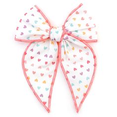 Party Girl Bow - Sweetheart White Spring Party Bow Tie, Cute Pink Summer Bow, Pink Bow Gift For Spring, Cute Satin Bow For Spring, Playful Bow Hair Accessories For Gift, Cute Spring Bow Tie Hair Accessories, Playful Pink Satin Bow, Cute Spring Bow For Gift, Playful White Decorative Bow