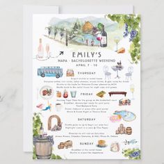 an image of a wine and food tasting event card with the words family's on it