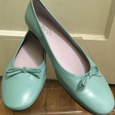 Talbots Blue Ballerina Flats Condition New See Photos On These Great Colorful Shoes Blue Casual Flats With Low Heel, Blue Ballerina, Bird Shoes, Leopard Ballet Flats, Brown Ballet Flats, Leopard Print Loafers, Blue Loafers, Brown Leather Flats, Green Flats