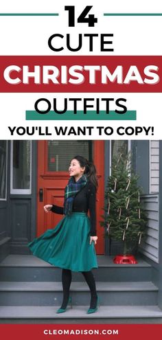 Looking for cute Christmas outfit ideas for women? Here 41 insanely cute Christmas outfit ideas for family pictures, Christmas outfit ideas for women and Christmas Outfits for women parties! #christmasoutfits #holidayfashion #festiveattire #winterstyle #xmasoutfits #holidaylooks #christmasfashion #festiveoutfits #winterfashion #holidayoutfits #christmasattire #festivefashion #winterlooks #xmasfashion #holidaywardrobe #christmasstyle #festivewear #winteroutfits #xmasstyle #holidayclothes Midnight Mass Christmas Outfit, How To Dress For Christmas Party, Christmas Midi Skirt Outfit, Woman’s Christmas Outfit, Womens Christmas Outfits 2023, Sophisticated Christmas Outfits, Rainy Christmas Outfit, Christmas 2023 Trends Fashion, Christmas Party Clothes Women