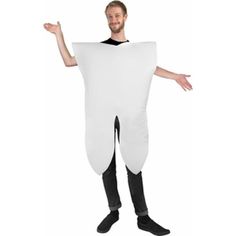 a man dressed in a tooth costume