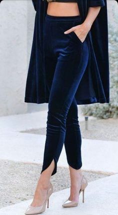 Elegant Blue Pantsuit For Wedding, Elegant Party Set With Trousers, Elegant Velvet Formal Pants, Elegant Cape Sets For Spring, Elegant Spring Cape Set, Velvet Shrug, Womens Pants Design, Velvet Dress Designs, Velvet Clothes