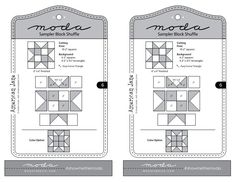 two bookmarks with the names and numbers for each page, which are numbered in different colors