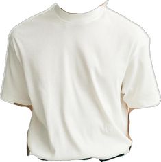 Cotton Tops With Ribbed Collar, Casual T-shirt With Ribbed Neckline For Streetwear, Basic T-shirt With Ribbed Neckline For Streetwear, Cotton Top With Ribbed Collar, Solid Cotton Top With Ribbed Collar, Solid Tops With Ribbed Neckline And Short Sleeves, White Ribbed Relaxed Fit T-shirt, White T-shirt With Ribbed Neckline For Spring, Casual Solid Color Turtleneck Top