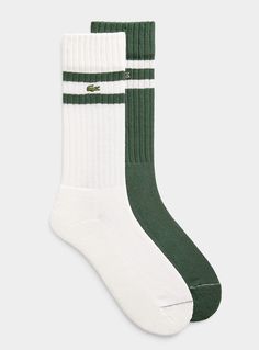 Sous-vêtements et détente > Homme > Chaussettes Lacoste - Les chaussettes athlétiques croco Emballage de 2 Lacoste  Lacoste au 31 Tricot en mélange de coton doux et extensible Deux paires par emballage Socks Packaging, Beauty Products Gifts, Suit Jacket Dress, Linen Men, Men Socks, Boxers Briefs, Golf Wear, Men Gifts, Athletic Socks