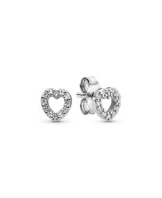 in stock Pandora Earrings Studs, Dainty Earrings Studs, Pandora Earrings, Pandora Heart, Pandora Hearts, Heart Stud Earrings, Pandora Silver, Heart Studs, Open Heart