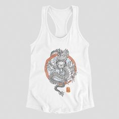 Chinese Bearded Dragon Racerback Tank Top COMPOSITION: .: Next Level 1533 high quality racerback tanktop .: Slim fit. Size up for looser feel. .: 60% Soft ring spun cotton; 40% Polyester (fibre content may vary for different colors) .: Extra light fabric (3.9 oz/yd² (132 g/m .: Tear away label CARE INSTRUCTION: Turn inside out and machine wash on cold. Do not bleach. Do not iron directly onto the design. PRODUCTION + SHIPPING: Each item is made and printed in the USA using the latest DTG print t Graphic Print Racerback Gym Top, Graphic Print Racerback Top For Gym, White Racerback Top For Streetwear, Sublimation Print Sleeveless Tops For Gym, Sleeveless Tops With Sublimation Print For Gym, White Racerback Tank Top With Graphic Print, Racerback Vest With Graphic Print For Streetwear, White Graphic Print Racerback Tank Top, Sleeveless Gym Tops With Sublimation Print