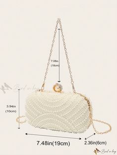 Bird in Bag - Exquisite Womens Evening Handbags - Luxurious Pearl Clutch Purse with Beaded Embellishments - Elegant Bridal Clutch and Wedding Purse featuring a chic Chain Strap Elegant Embellished Clutch For Banquet, Elegant Embellished Pearl Evening Bag, Gold Beaded Bridal Accessories For Formal Occasions, Pearl White Bridal Accessories For Party, Wedding Embellished Pearl Evening Bag, Formal Bridal Accessories With Pearl, Formal Pearl Bridal Accessories, Formal Bridal Pearl Accessories, Elegant Clutch With Pearl Handle For Reception