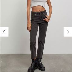 Nwt Bdg Girl Friend High Rise Jeans | Size 25 | Great Material | Black Edgy High Rise Gray Bottoms, Edgy High-rise Gray Bottoms, Trendy Straight Leg Jeans By Urban Outfitters, Trendy Urban Outfitters Straight Leg Pants, Urban Outfitters Straight Leg Jeans For Fall, Urban Outfitters Casual Jeans For Fall, Baggy Ripped Jeans, Cotton Pants Women, Mom Pants