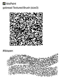 a white background with some black and white images on it, one has a qr code