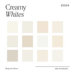 the creamy whitess color palette is shown