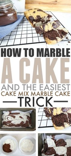 how to marble a cake and the easyest cake mix marble cake trick