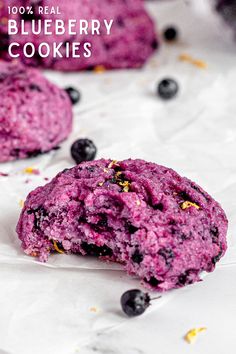 blueberry cookies with one broken in half