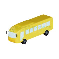 a yellow bus is shown on a white background