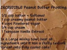 a recipe for peanut butter frosting