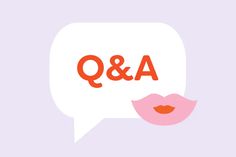 an orange and pink speech bubble with the word q & a on it