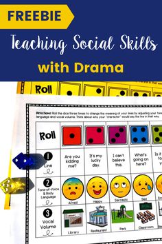 the freebie teaching social skills with drama game for kids to play on their own