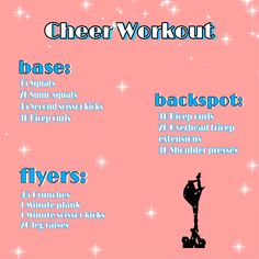 a poster with instructions on how to do a cheer workout for the kids in their home